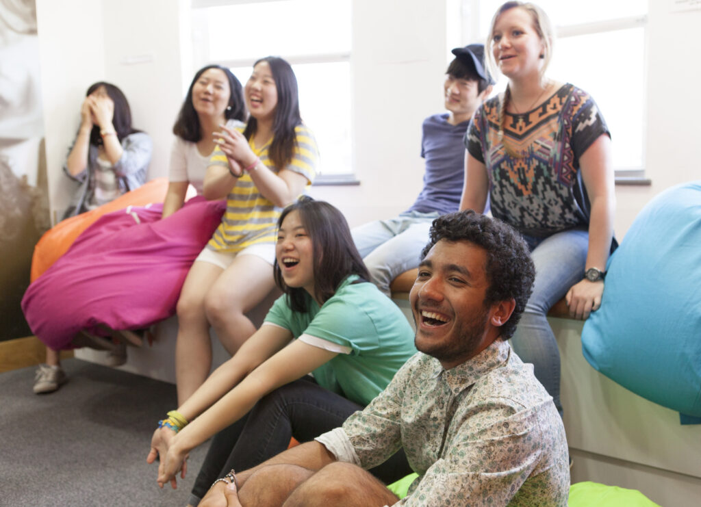 EC Brighton students in school lounge