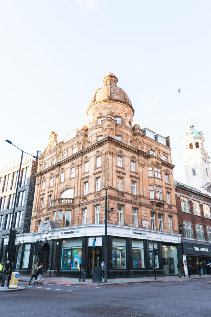 Exterior of EC English London in Angel, showing the school's historic building façade on a central London street.