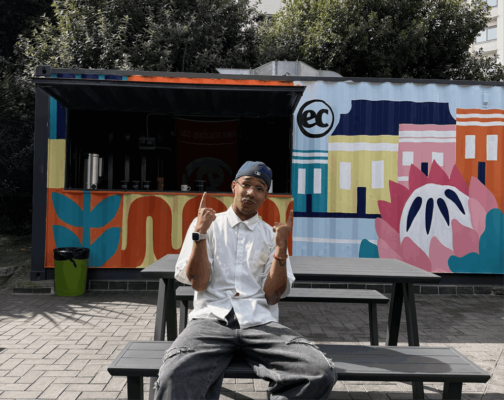 EC Cape Town Student at the School Coffee Area