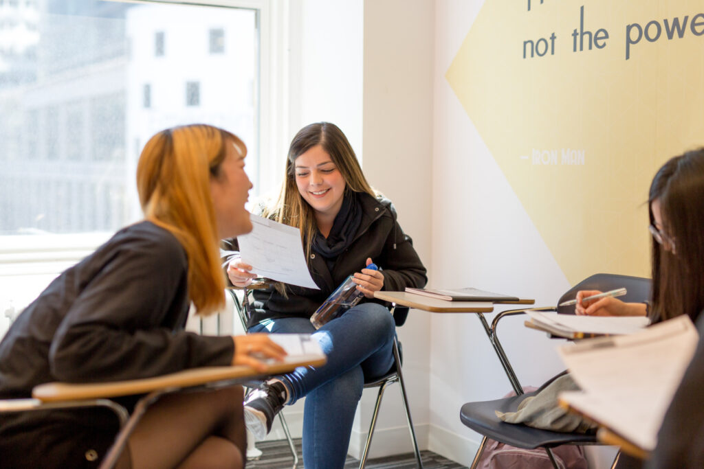 Lezione di inglese all'EC di New York