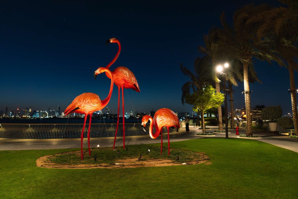 La Marina di Dubai di notte