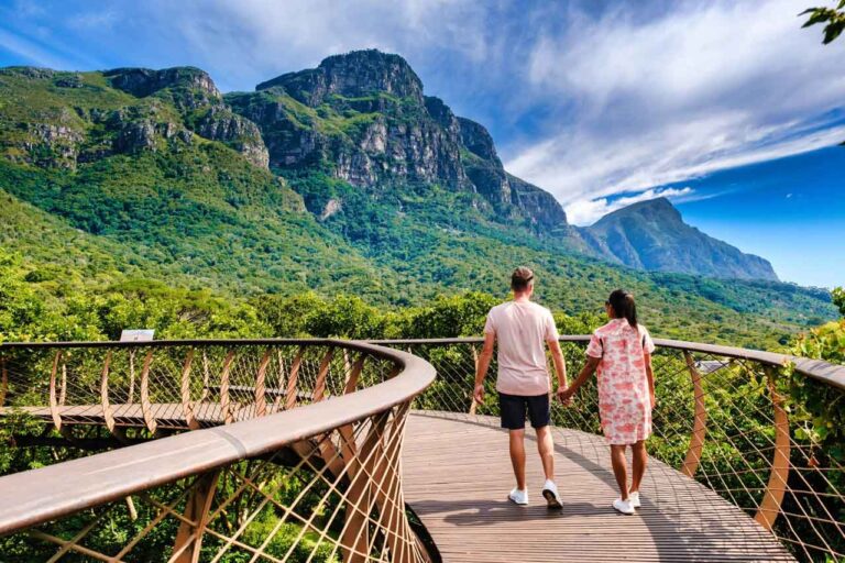 Couple holding hands in Cape Town